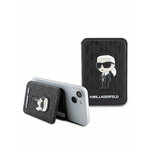 Lagerfeld магн. бумажник-стенд Wallet MagSafe Cardslot Stand Saffiano Monogram NFT Karl Ikonik Black - изображение