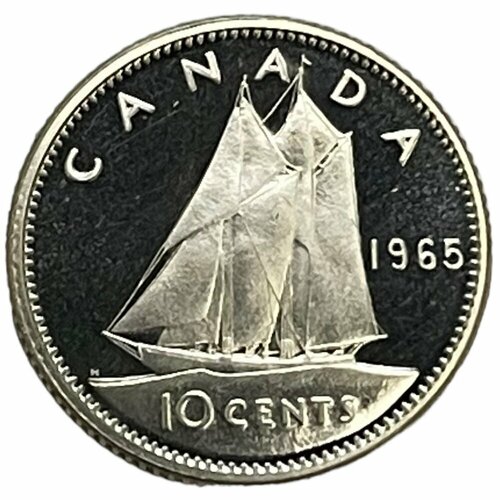 Канада 10 центов 1965 г. (Proof) ланди 1 паффин 1965 г proof