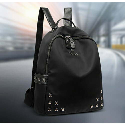 фото Рюкзак женский dav с заклепками в стиле милитари, р-р 34х28х13 см