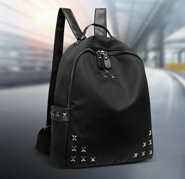 Рюкзак женский DaV с заклепками в стиле милитари, р-р 34х28х13 см
