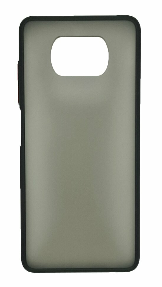 Накладка матовая пластиковая для Xiaomi Poco X3 NFC / X3 Pro черная сплошной вырез