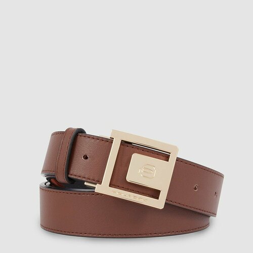 фото Ремень piquadro, размер 110, коричневый женский двусторонний ремень piquadro cu6180w92/nr кожаный черно-красный