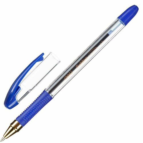 Ручка шариковая Deli Arris Golden (0.5мм, синий цвет чернил)