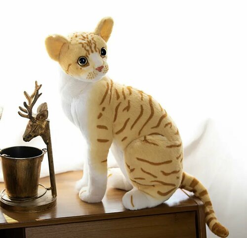 Мягкая игрушка кот котенок плюшевый котик большой реалистичный 30 см