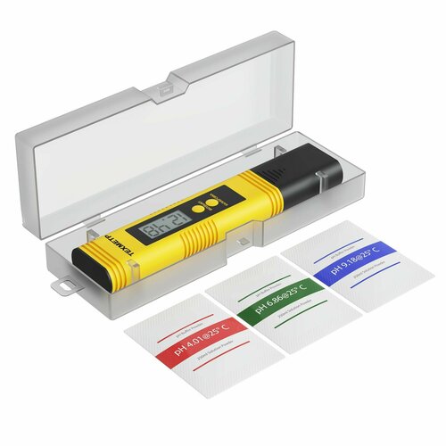 PH метр для воды, измеритель кислотности, тестер анализатор качества воды техметр ИК-02 0.00 - 14.00 pH (Желтый)