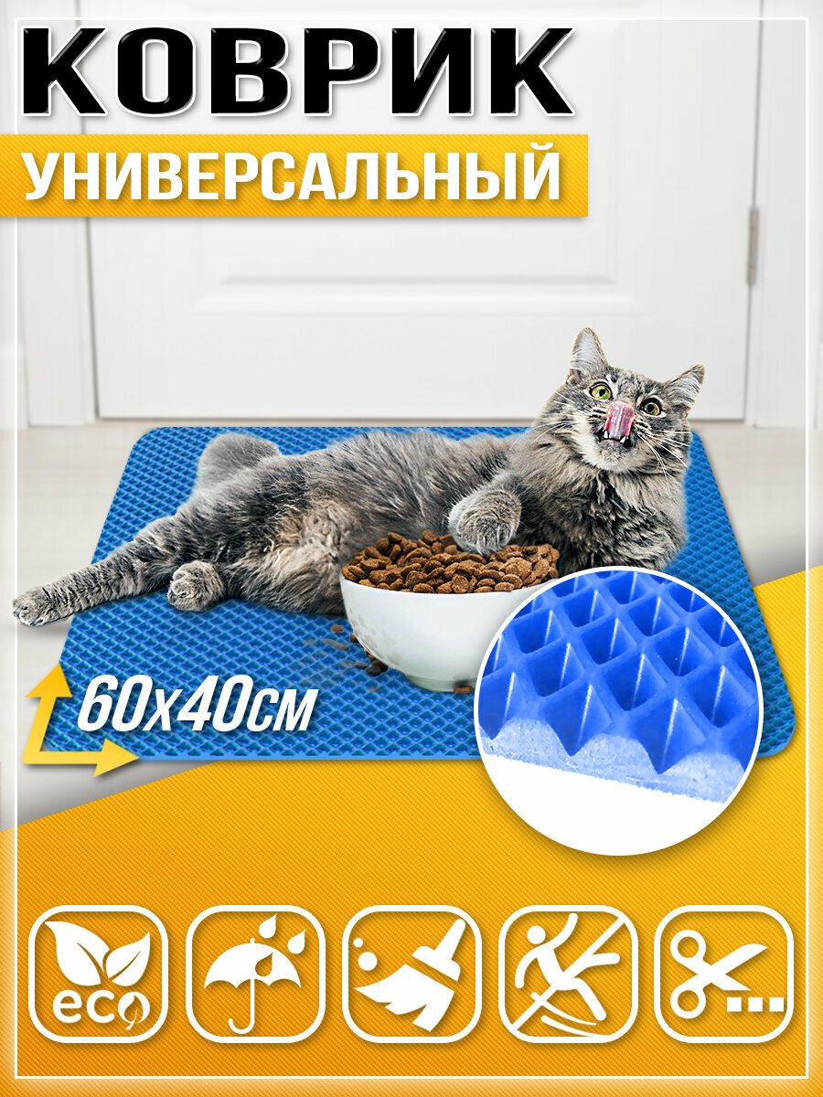 фото 157 Коврик придверный в прихожую в ванную Универсальный 60х40см ЭВА ЕВА EVA синий