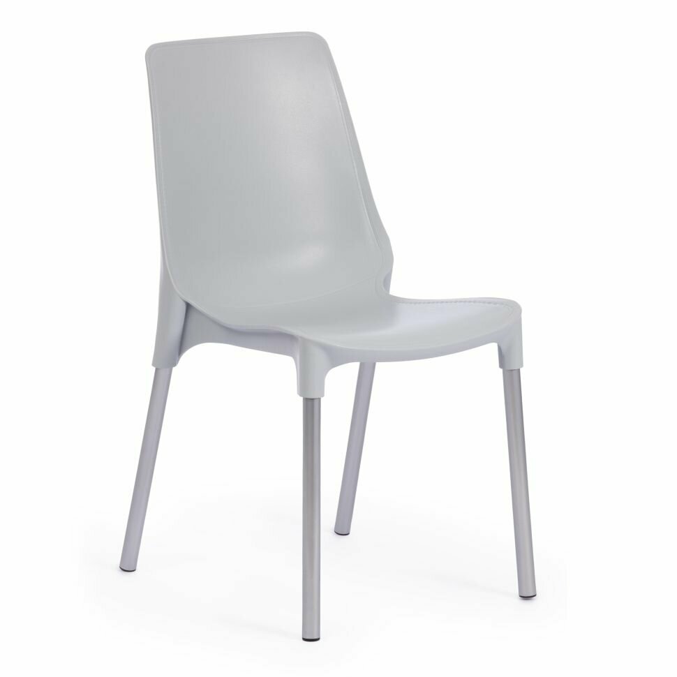 Стул Tetchair GENIUS (mod 75), металл/пластик, 46x56x84cм, серый/ножки хром - фото №1