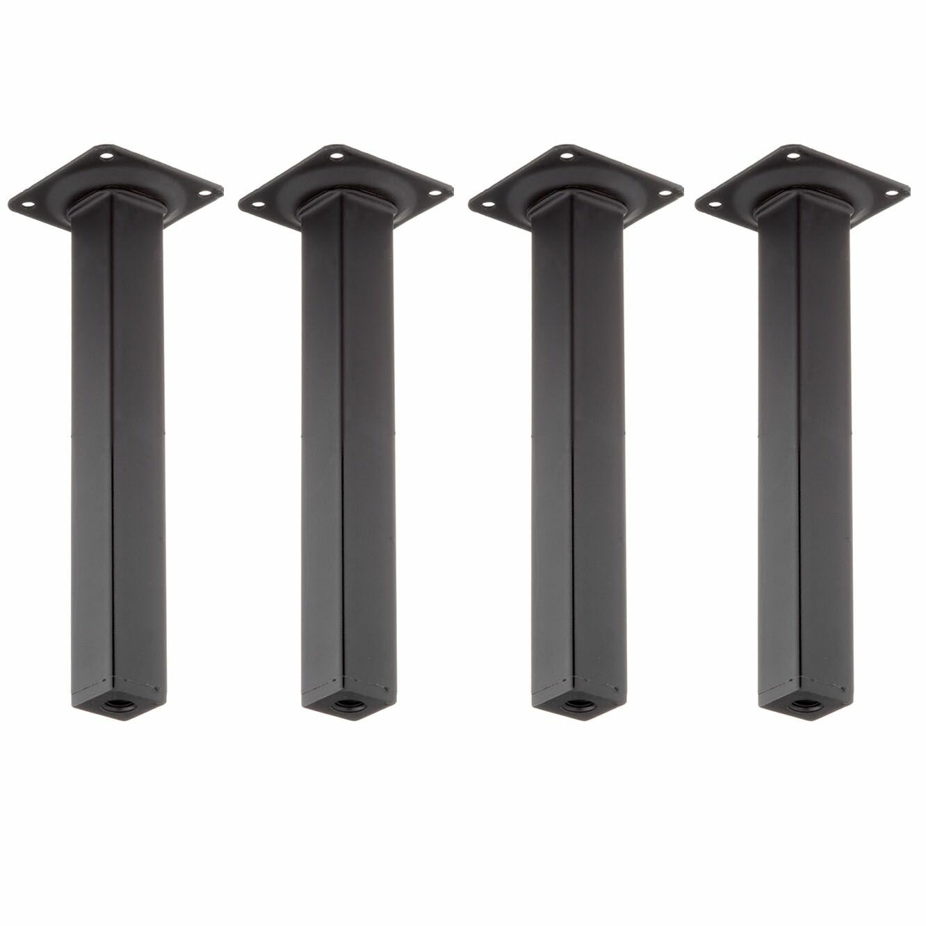 Ножка мебельная стальная 25х25х200 мм черная (4 шт.)