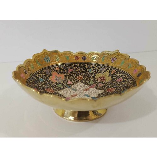 Конфетница, латунь, цветная эмаль, 15 см