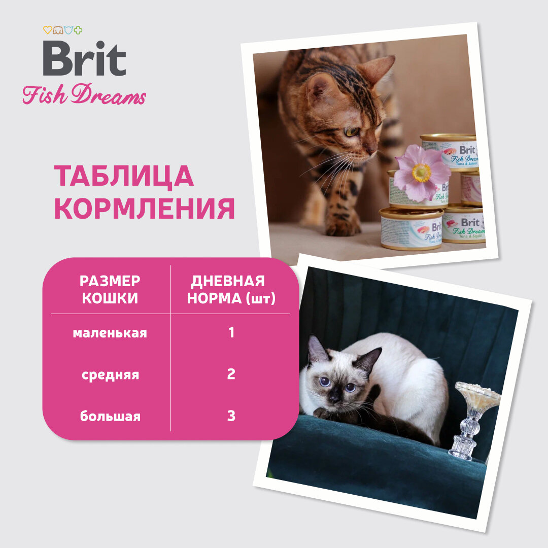 Влажный корм Brit Care для взрослых кошек, тунец/морковь/горошек, 80г - фото №13