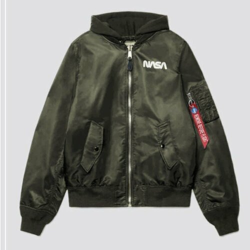 фото  ветровка alpha industries, демисезон/лето, силуэт свободный, размер l, серый