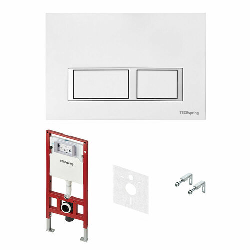 Инсталяция для унитаза Tece TeceSpring S955203 с панелью смыва, цвет белый глянцевый система инсталляции для унитазов tece tecespring s955201 4 в 1 с кнопкой смыва глянцевый хром