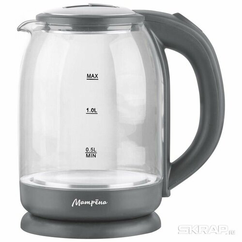 Чайник матрена MA-154 электрический 18 л стекло серый 105228 134800₽