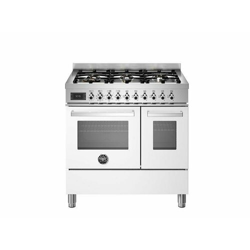 PRO96L2EBIT Варочный центр Bertazzoni, 6 газовых конфорок, два многофункциональных электрических шкафа, 90 см Белый глянец