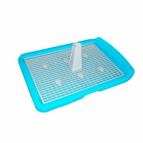 Лоток для животных, для собак, со столбиком, голубой, 40х60 см, MAKAR, 1 шт.