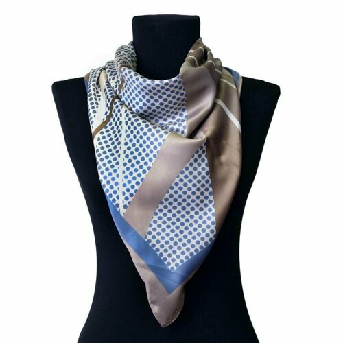 Платок Roby Foulards,90х90 см, голубой платок roby foulards 90х90 см голубой