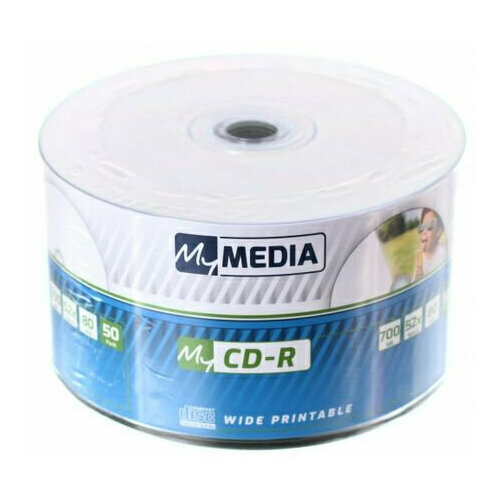 Диск CD-R MyMedia 700Mb 52x Slim case (50шт) Printable (69206) cd r диск verbatim data life extra protection pack 50 шт 52x 700mb 80 min