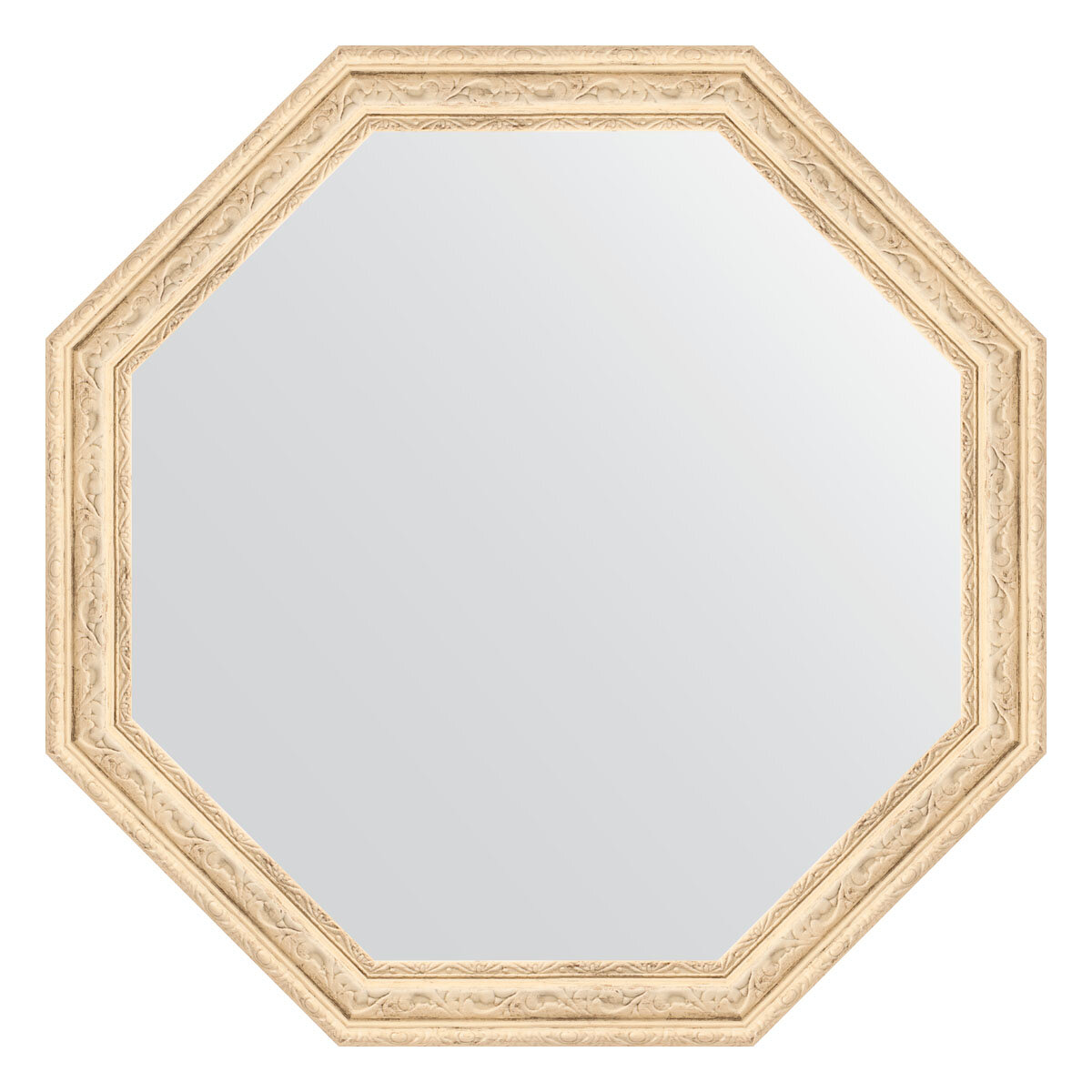 Зеркало настенное Octagon EVOFORM в багетной раме слоновая кость, 59,8х59,8 см, для гостиной, прихожей, кабинета, спальни и ванной комнаты, BY 3686