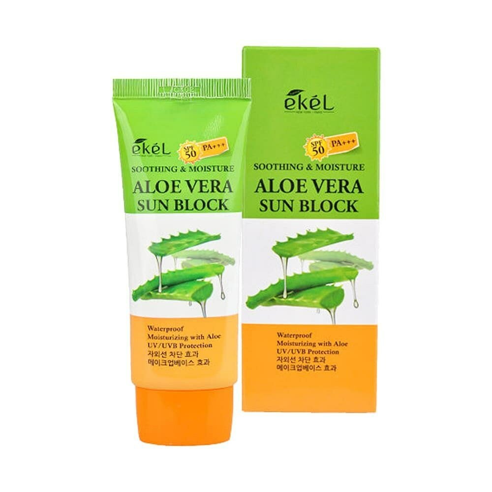 Ekel Солнцезащитный крем с соком алоэ Soothing & Moisture Aloe Vera Sun Block SPF 50 PA 70 ml