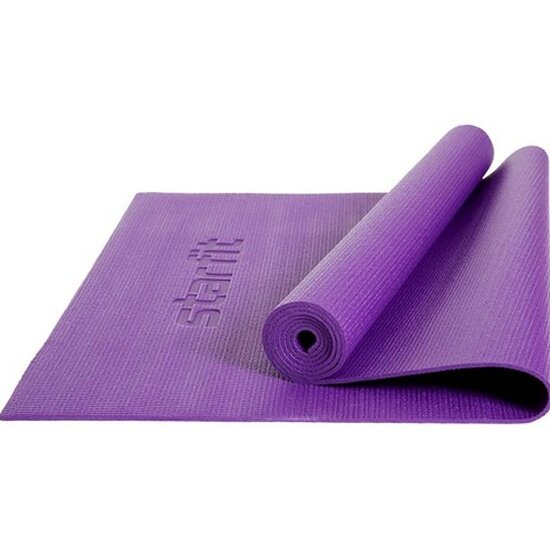 Коврик для йоги и фитнеса Starfit FM-101 PVC, 0,4 см, 173x61 см, фиолетовый