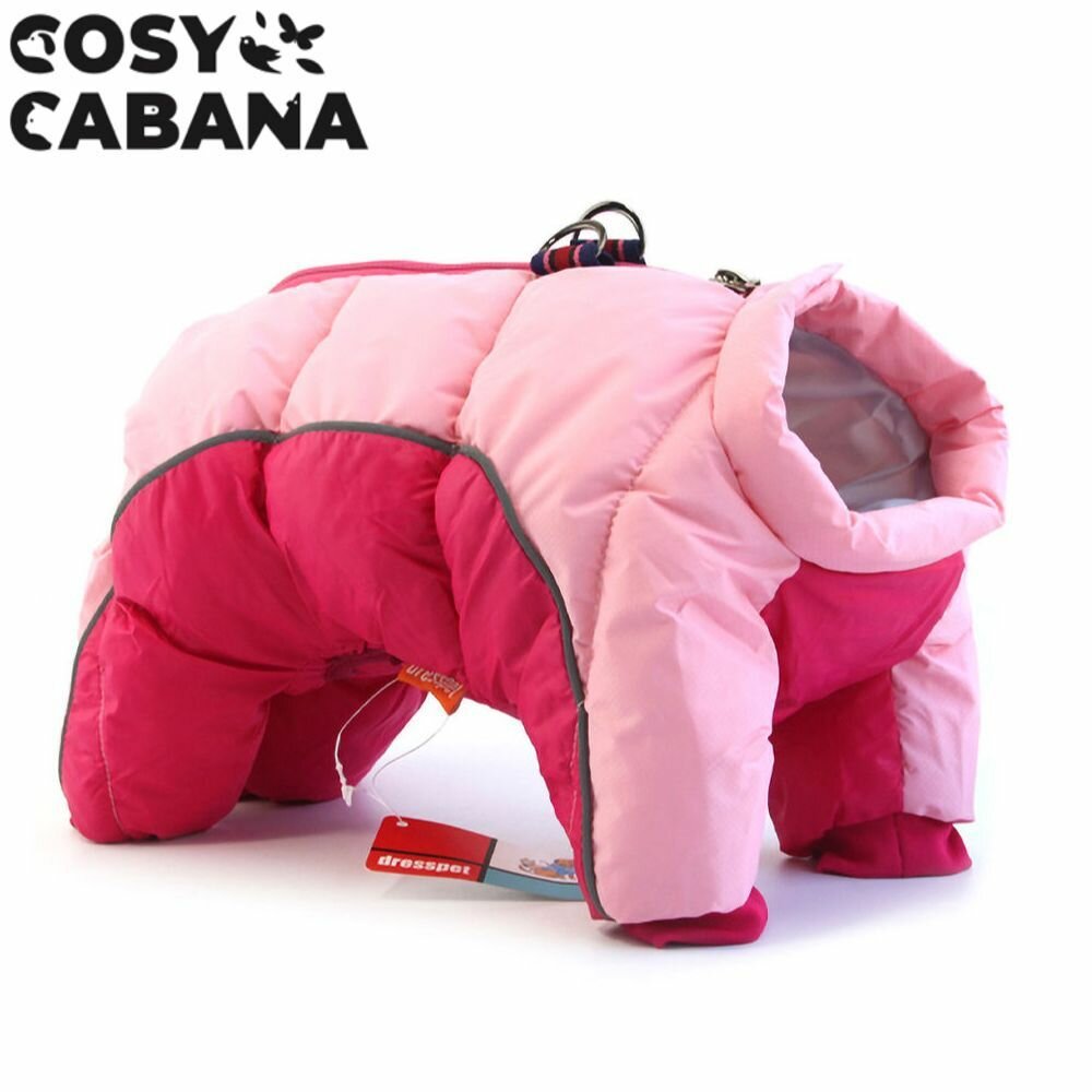 Зимняя куртка для собак / Утепленная, водоотталкивающая, светоотражающая / Размер XXXL, розовая