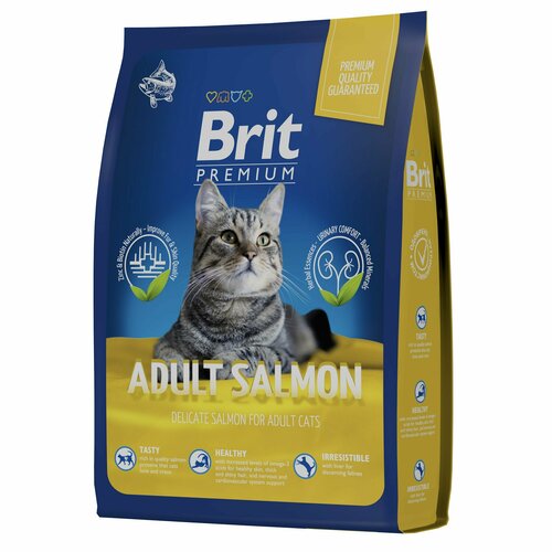 BRIT PREMIUM, Сухой корм с лососем для взрослых кошек "Cat Adult Salmon", 400 г