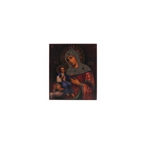 Икона БМ Троеручица 18х15 БТ-57 прямая печать по левкасу, золочение #148274