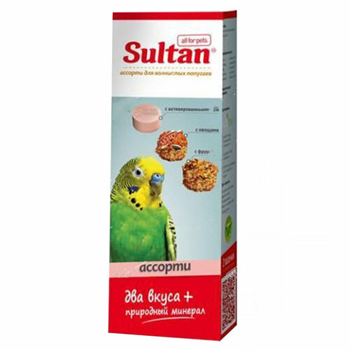 Лакомство Султан для Волнистых Попугаев Палочки УгольОвощиФрукты 3шт 310₽