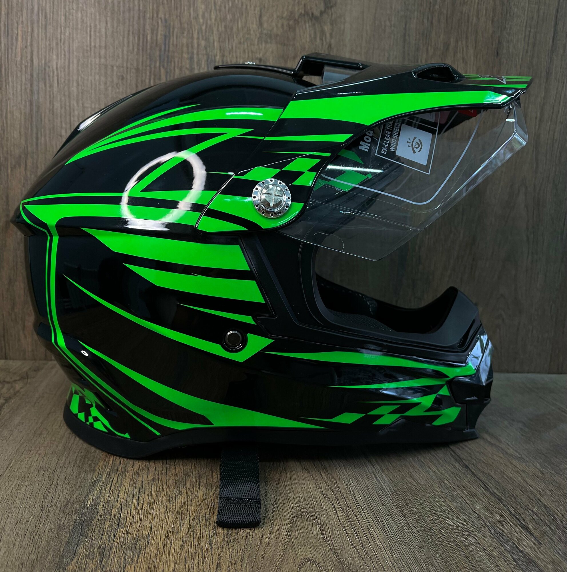 Мотошлем "BLD-819" - кроссовый шлем XS от бренда BLD зеленый