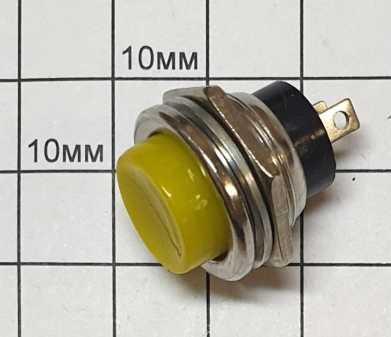 Кнопка MG-D-306 (DS-212, RWD-306) OFF-(ON) Без фиксации Желтая