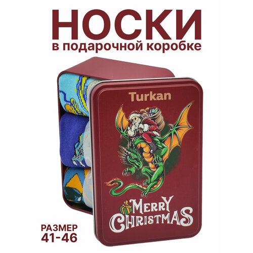 фото Носки turkan, 3 пары, размер 41-46, синий, зеленый, голубой