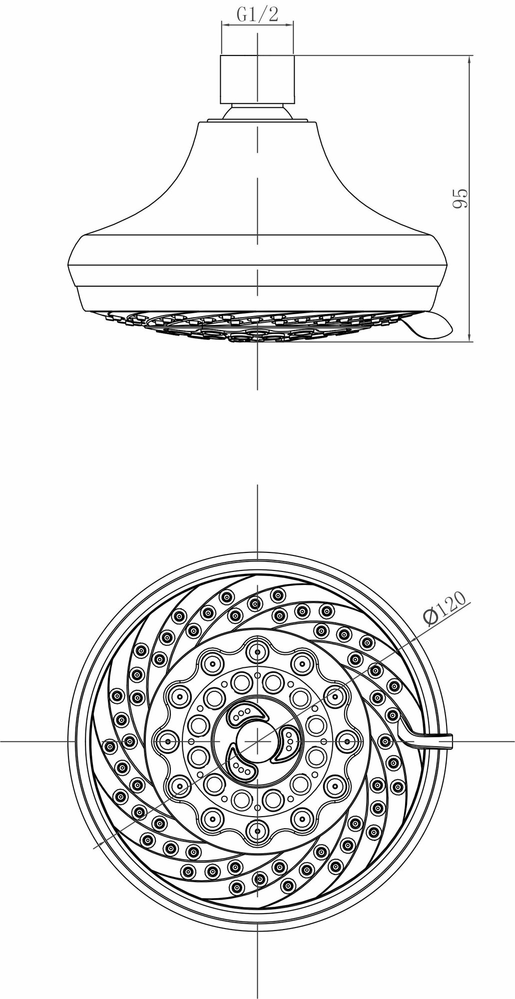 Лейка Lemark LM8042C для верхнего душа, 7-функциональная