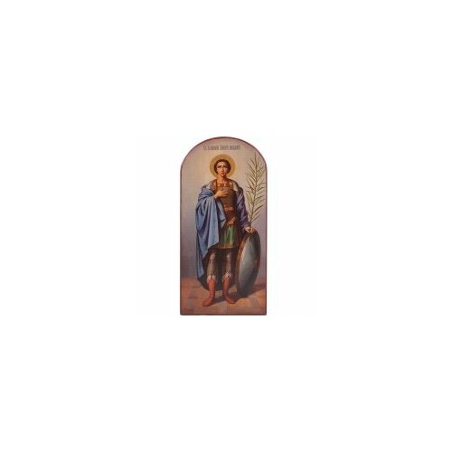 Икона Георгий Победоносец 12х5,7 ГП-741 прямая печать по левкасу, золочение #159421