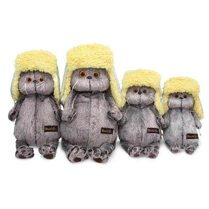 Budi Basa Мягкая игрушка Кот Басик в стеганой шапке-ушанке, 30 см - фото №5