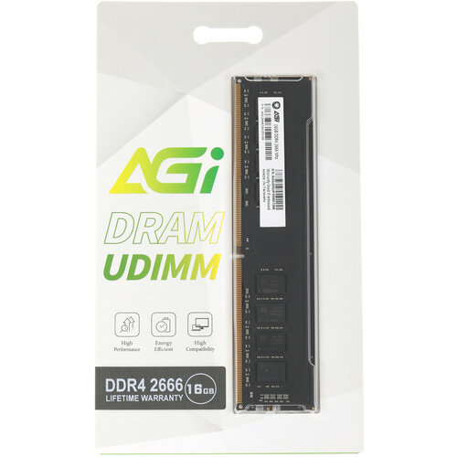 Память DDR4 16Gb 2666MHz AGi AGI266616UD138 UD138 RTL PC4-21300 DIMM 288-pin 1.2В Ret