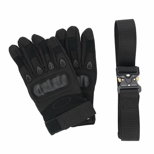 фото Набор тактический ремень кобра+тактические перчатки черный нет бренда