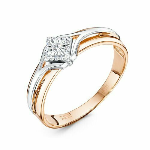 фото Кольцо diamant online, золото, 585 проба, бриллиант, размер 17, бесцветный