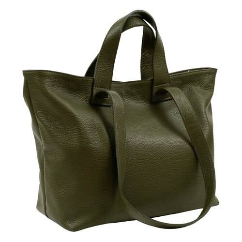 Сумка шоппер Sefaro, фактура зернистая, зеленый