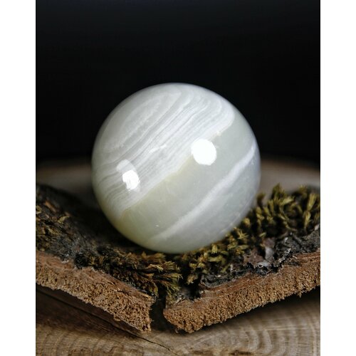 Оберег, амулет Оникс - шар, натуральный камень, диаметр 35-37 мм, 1 шт - улучшает память, развивает логику, интеллект