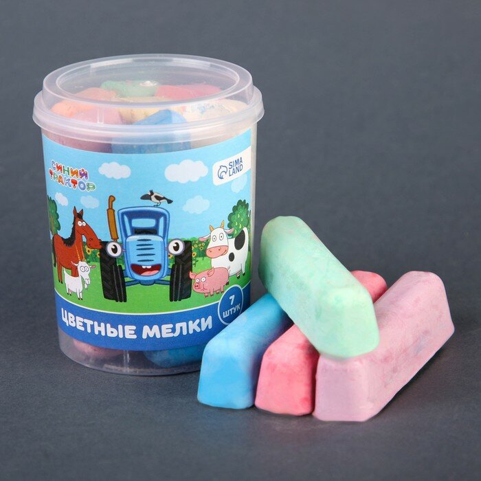 фото Набор цветных мелков Синий трактор , 7 цветов 9562742