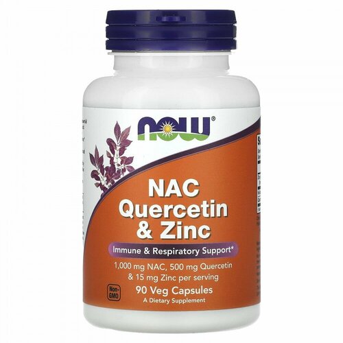 NOW Foods, NAC Quercetin & Zinc, 90 Veg Capsules