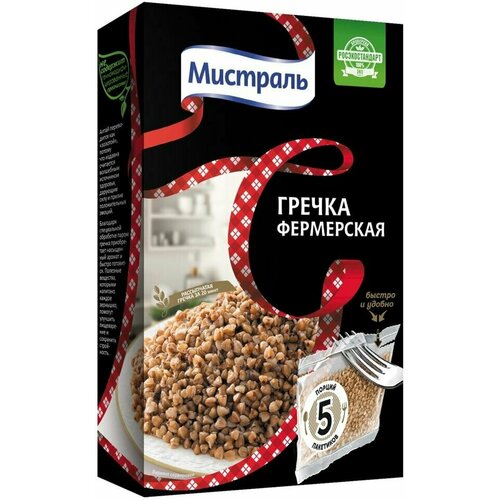 Крупа Мистраль Гречневая фермерская ядрица 5пак*80г х 3шт