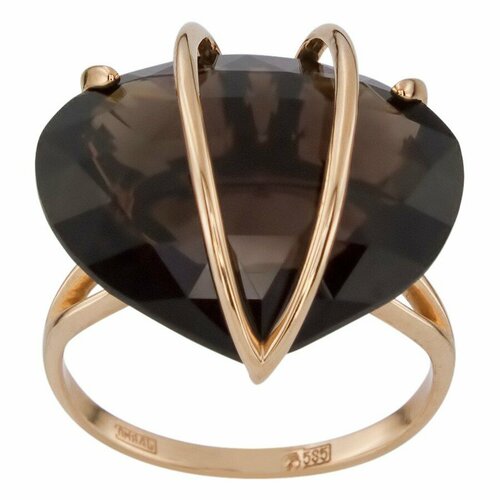 фото Кольцо aloris, красное золото, 585 проба, раухтопаз, размер 17.5 aloris jewelry