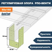 Опора лаги, бруса, балки для опорно-лаговых конструкций ДекТай РПО Венти 50х70х150П 5 шт