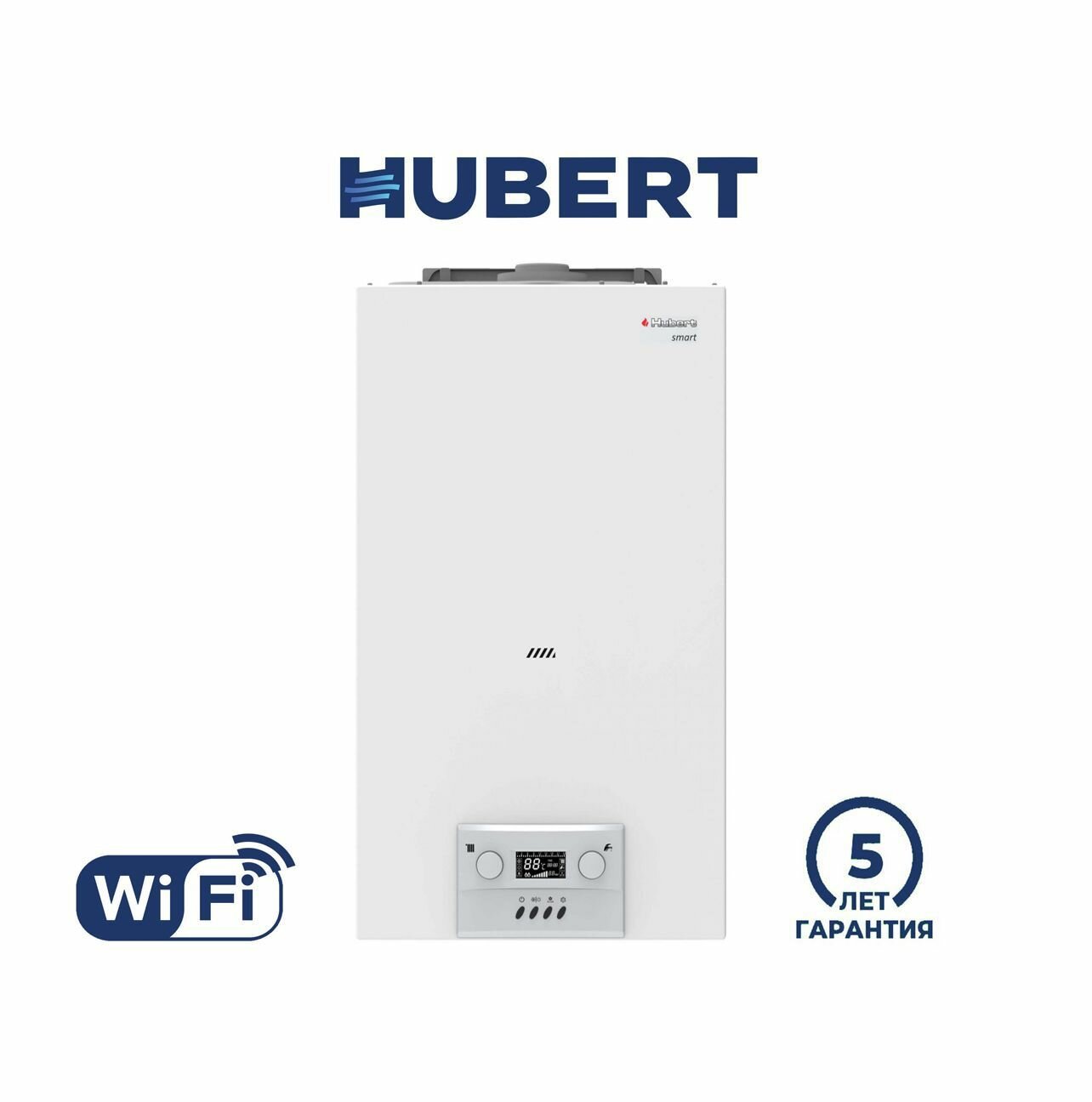 Настенный газовый котел HUBERT AGB 24DX Wi-Fi, двухконтурный (закрытая камера)