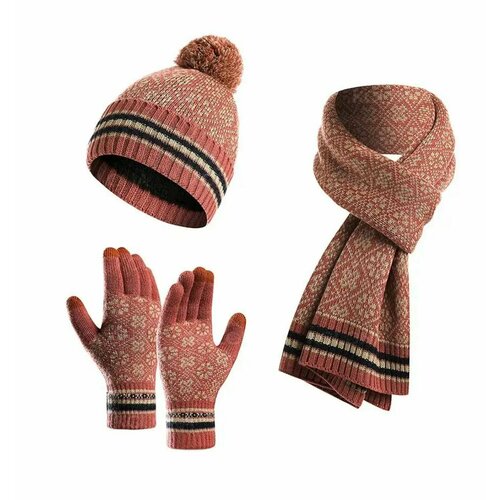 Шапка , размер 54/58, бордовый шапка шарф перчатки набор женская зимняя шерстяная вязаная шапка помпон теплый осенний лыжный аксессуар для улицы