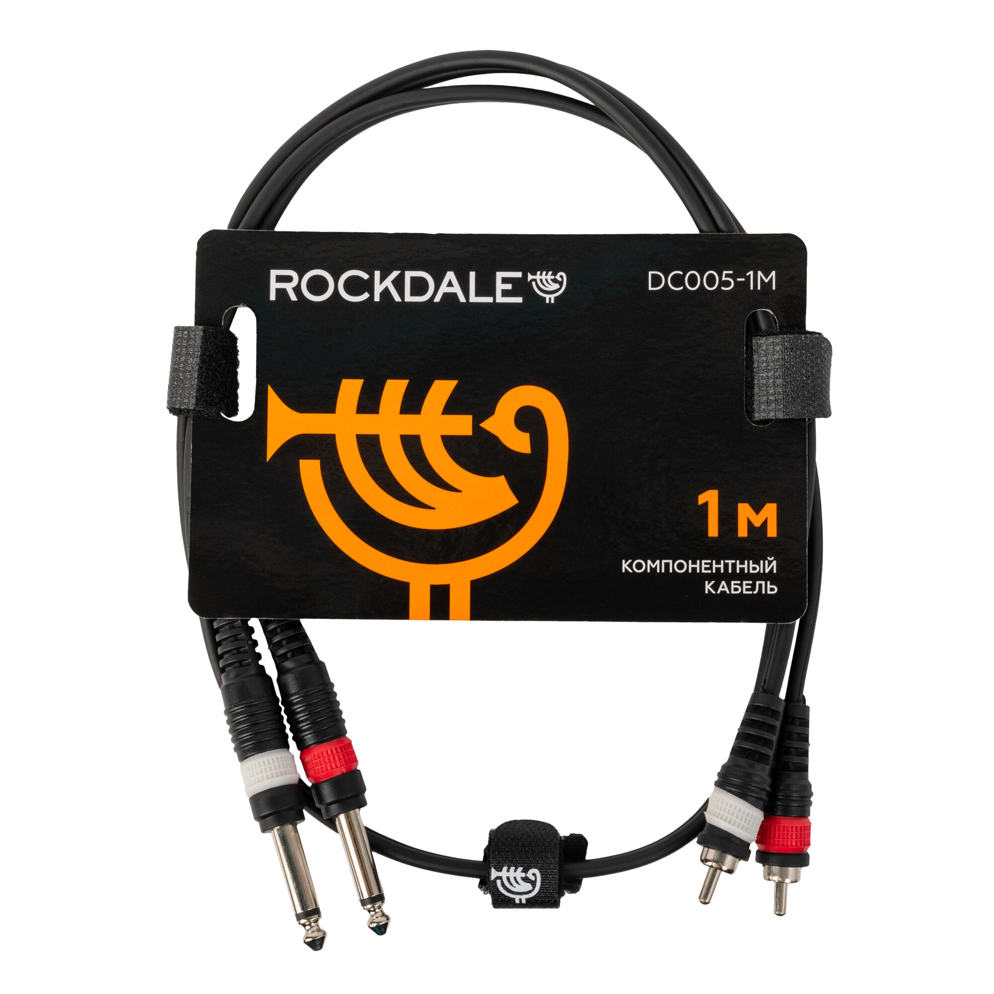 Кабель 2 Mono Jack Male - 2 RCA Male ROCKDALE DC005-1M (1 м)