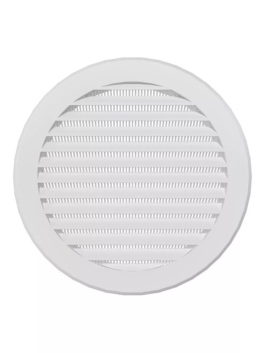 Решетка вентиляционная круглая Era 15РКС, D150 мм, белый пластик, с сеткой — фото 1