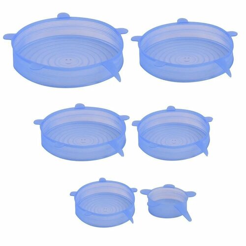 Набор крышек для посуды универсальные силиконовые 6 шт цвет микс от BM 399₽