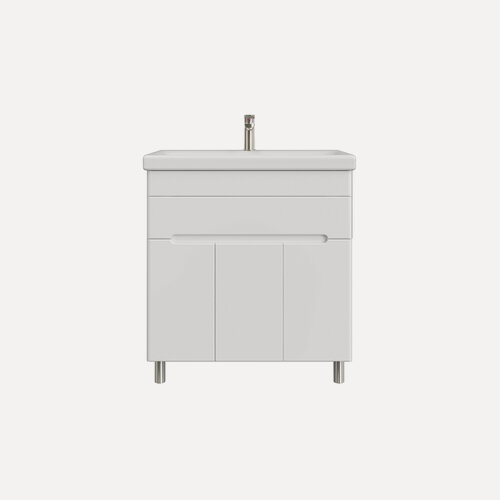 Изображение товара Тумба напольная SanStar Модена 80 с раковиной Moduo 80 (комплект) для ванной комнаты, белая